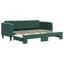 Dark green velvet trundle sofa bed 90x200 cm by vidaXL, Beds and slatted bases - Ref: Foro24-3197065, Price: 247,76 €, Discou...
