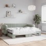 Ausziehbares Schlafsofa aus hellgrauem Samt, 90 x 200 cm von vidaXL, Betten und Lattenroste - Ref: Foro24-3197063, Preis: 252...