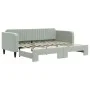 Light gray velvet trundle sofa bed 90x200 cm by vidaXL, Beds and slatted bases - Ref: Foro24-3197063, Price: 252,25 €, Discou...