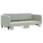Ausziehbares Schlafsofa aus hellgrauem Samt, 90 x 200 cm von vidaXL, Betten und Lattenroste - Ref: Foro24-3197063, Preis: 252...