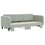 Light gray velvet trundle sofa bed 90x200 cm by vidaXL, Beds and slatted bases - Ref: Foro24-3197063, Price: 252,25 €, Discou...