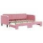 Ausziehbares Schlafsofa aus rosafarbenem Samt, 90 x 200 cm von vidaXL, Betten und Lattenroste - Ref: Foro24-3197066, Preis: 2...
