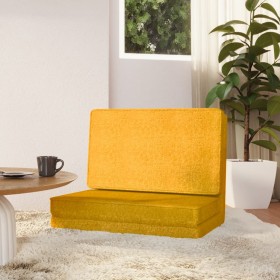 Tumbona de suelo plegable de tela amarillo mostaza
