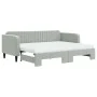 Trundle sofa bed with light gray velvet mattress 90x200 cm by vidaXL, Beds and slatted bases - Ref: Foro24-3197087, Price: 44...