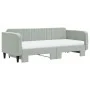 Trundle sofa bed with light gray velvet mattress 90x200 cm by vidaXL, Beds and slatted bases - Ref: Foro24-3197087, Price: 44...