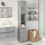Armario de baño madera contrachapada gris hormigón 30x30x190 cm