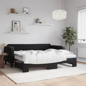 Trundle sofa bed with black velvet mattress 90x200 cm by vidaXL, Beds and slatted bases - Ref: Foro24-3197091, Price: 442,10 ...