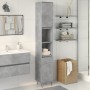 Armario de baño madera contrachapada gris hormigón 30x30x190 cm