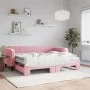 Sofá cama nido con colchón terciopelo rosa 90x200 cm de vidaXL, Camas y somieres - Ref: Foro24-3197090, Precio: 437,92 €, Des...