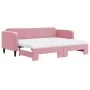 Sofá cama nido con colchón terciopelo rosa 90x200 cm de vidaXL, Camas y somieres - Ref: Foro24-3197090, Precio: 437,92 €, Des...