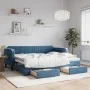Sofá cama nido con cajones terciopelo azul 90x200 cm de vidaXL, Camas y somieres - Ref: Foro24-3197110, Precio: 287,94 €, Des...