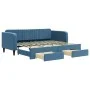 Sofá cama nido con cajones terciopelo azul 90x200 cm de vidaXL, Camas y somieres - Ref: Foro24-3197110, Precio: 287,94 €, Des...