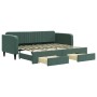 Trundle sofa bed with drawers dark green velvet 90x200 cm by vidaXL, Beds and slatted bases - Ref: Foro24-3197113, Price: 291...