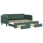 Trundle sofa bed with drawers dark green velvet 90x200 cm by vidaXL, Beds and slatted bases - Ref: Foro24-3197113, Price: 287...