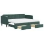 Ausziehbares Schlafsofa mit Schubladen aus dunkelgrünem Samt, 90 x 200 cm von vidaXL, Betten und Lattenroste - Ref: Foro24-31...