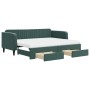 Trundle sofa bed with drawers dark green velvet 90x200 cm by vidaXL, Beds and slatted bases - Ref: Foro24-3197137, Price: 474...