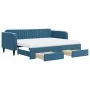 Sofá cama nido con cajones terciopelo azul 90x200 cm de vidaXL, Camas y somieres - Ref: Foro24-3197134, Precio: 477,15 €, Des...