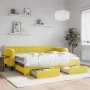 Sofá cama nido con cajones terciopelo amarillo 90x200 cm de vidaXL, Camas y somieres - Ref: Foro24-3197140, Precio: 475,20 €,...