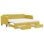 Sofá cama nido con cajones terciopelo amarillo 90x200 cm de vidaXL, Camas y somieres - Ref: Foro24-3197140, Precio: 475,20 €,...