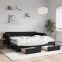 Sofá cama nido con cajones terciopelo negro 90x200 cm de vidaXL, Camas y somieres - Ref: Foro24-3197139, Precio: 477,49 €, De...