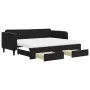 Sofá cama nido con cajones terciopelo negro 90x200 cm de vidaXL, Camas y somieres - Ref: Foro24-3197139, Precio: 477,49 €, De...