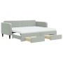 Trundle sofa bed with drawers light gray velvet 90x200 cm by vidaXL, Beds and slatted bases - Ref: Foro24-3197135, Price: 480...
