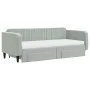 Ausziehbares Schlafsofa mit Schubladen aus hellgrauem Samt, 90 x 200 cm von vidaXL, Betten und Lattenroste - Ref: Foro24-3197...