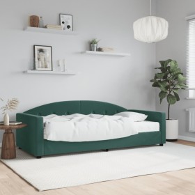 Sofa bed with dark green velvet mattress 90x200 cm by vidaXL, Beds and slatted bases - Ref: Foro24-3197279, Price: 312,48 €, ...