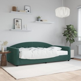 Sofa bed with dark green velvet mattress 100x200 cm by vidaXL, Beds and slatted bases - Ref: Foro24-3197286, Price: 341,83 €,...