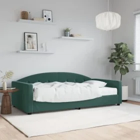 Sofa bed with dark green velvet mattress 100x200 cm by vidaXL, Beds and slatted bases - Ref: Foro24-3197286, Price: 372,11 €,...