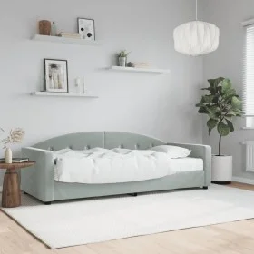 Sofa bed with light gray velvet mattress 80x200 cm by vidaXL, Beds and slatted bases - Ref: Foro24-3197270, Price: 311,56 €, ...
