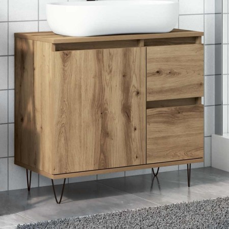 Mueble de lavabo madera de ingeniería roble artisan 65x33x60 cm