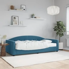 Schlafsofa mit blauer Samtmatratze 90x200 cm von vidaXL, Betten und Lattenroste - Ref: Foro24-3197276, Preis: 333,23 €, Rabat...