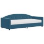 Sofa bed with blue velvet mattress 90x200 cm by vidaXL, Beds and slatted bases - Ref: Foro24-3197276, Price: 313,63 €, Discou...