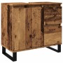 Mueble de lavabo madera de ingeniería envejecida 65x33x60 cm