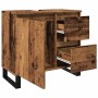 Mueble de lavabo madera de ingeniería envejecida 65x33x60 cm