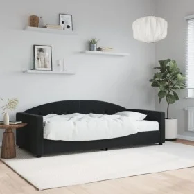 Sofá cama con colchón terciopelo negro 90x190 cm de vidaXL, Camas y somieres - Ref: Foro24-3197292, Precio: 317,76 €, Descuen...