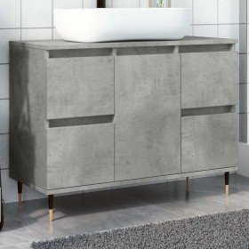 Mueble de baño madera de ingeniería gris hormigón 80x33x60 cm en Muebles de baño | Comprar online en Foro24