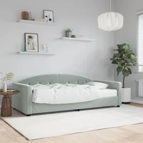 Sofa bed with light gray velvet mattress 90x190 cm by vidaXL, Beds and slatted bases - Ref: Foro24-3197290, Price: 303,61 €, ...