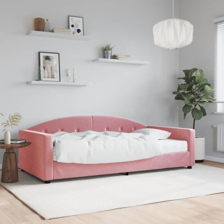 Sofá cama con colchón terciopelo rosa 100x200 cm de vidaXL, Camas y somieres - Ref: Foro24-3197287, Precio: 341,93 €, Descuen...
