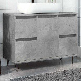Mueble de baño madera de ingeniería gris hormigón 80x33x60 cm