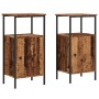 Mesitas de noche 2 uds madera ingeniería envejecida 41x31x80 cm