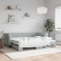 Light gray velvet trundle sofa bed 90x200 cm by vidaXL, Beds and slatted bases - Ref: Foro24-3197771, Price: 257,56 €, Discou...