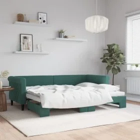 Sofá cama nido terciopelo verde oscuro 80x200 cm de vidaXL, Camas y somieres - Ref: Foro24-3197766, Precio: 247,49 €, Descuen...