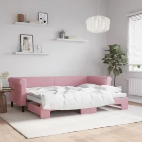Sofá cama nido terciopelo rosa 80x200 cm de vidaXL, Camas y somieres - Ref: Foro24-3197767, Precio: 245,62 €, Descuento: %