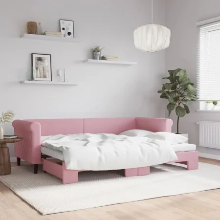 Sofá cama nido terciopelo rosa 80x200 cm de vidaXL, Camas y somieres - Ref: Foro24-3197767, Precio: 245,18 €, Descuento: %