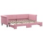 Sofá cama nido terciopelo rosa 80x200 cm