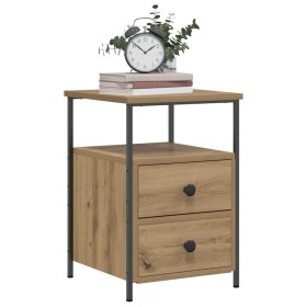 Mesita de noche madera ingeniería roble artisan 34x35,5x50 cm