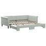 Ausziehbares Schlafsofa aus hellgrauem Samt, 100 x 200 cm von vidaXL, Betten und Lattenroste - Ref: Foro24-3197778, Preis: 26...