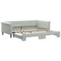 Ausziehbares Schlafsofa aus hellgrauem Samt, 100 x 200 cm von vidaXL, Betten und Lattenroste - Ref: Foro24-3197778, Preis: 26...
